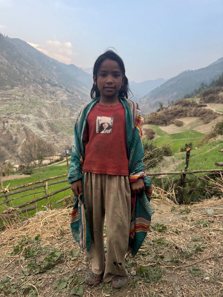 One of the girls in the mountains of Mugu before coming to Hearts for Nepal