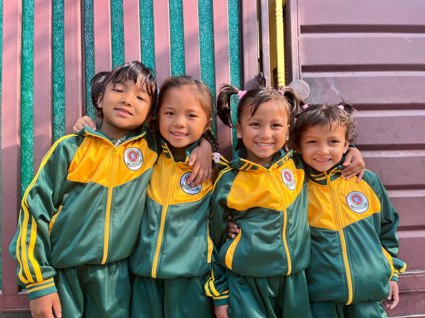 Young girls in school uniforms at the Hearts for Nepal residential home